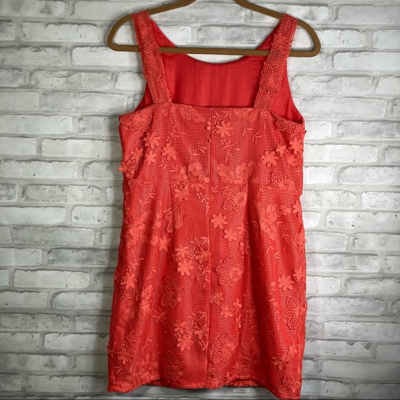 🆕 Romeo + Juliet Couture Coral Lace Dress Size L - Picture 7 of 17